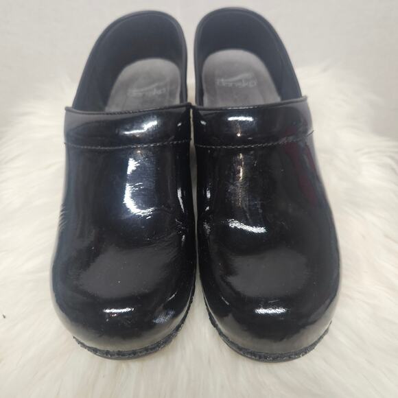 Dansko Black Patent Leather Professional Clogs - Picture 1 of 10